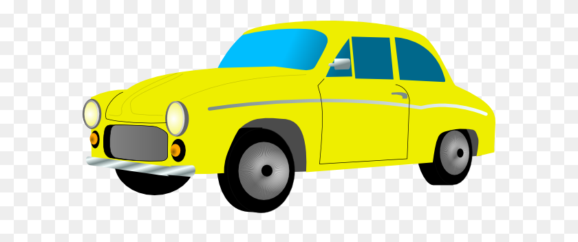 600x292 Free Retro Yellow Car Clip Art - Yellow Car Clipart