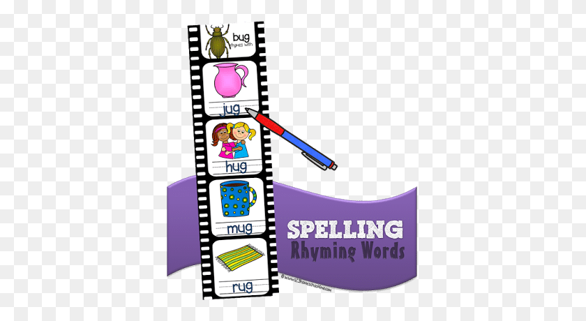 367x400 Free Rhyming Words Spelling Strips - Rhyming Words Clipart
