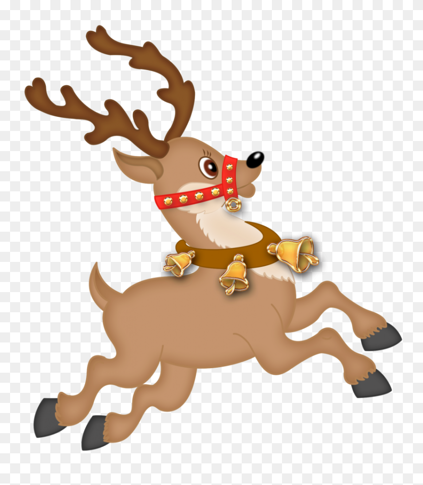 830x961 Free Santa And Reindeer Flying Clipart Png - Santa Sleigh Clipart