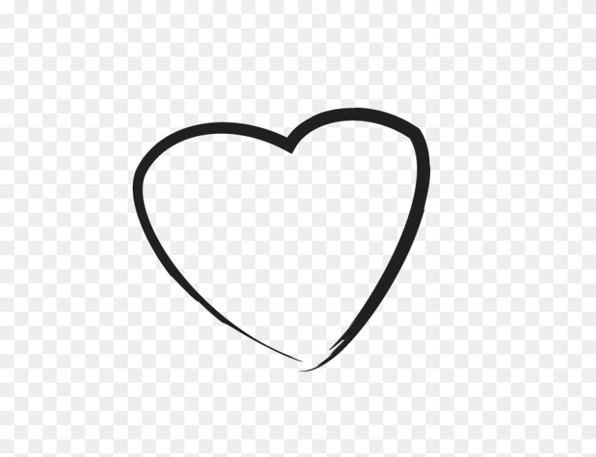 800x600 Free Simple Heart Outline - Heart Outline Clipart Black And White