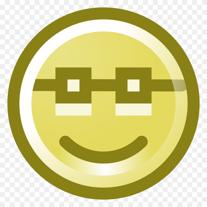 3200x3200 Free Smiley Face Wearing Glasses Clip Art Illustration - Free Emoticons Clipart