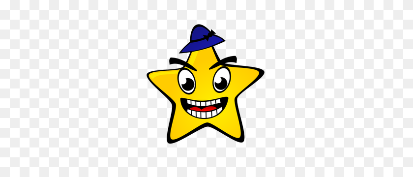 300x300 Imagen Vectorial De Estrella Sonriente Gratis - Happy Star Clipart