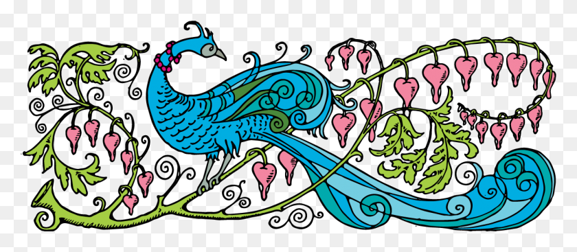 1240x489 Free Stock Vector - Peacock Clipart Free