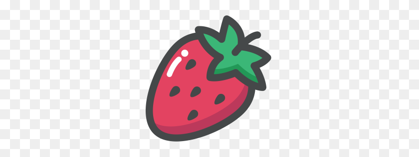 256x256 Free Strawberry, Fruit, Vitamin, Healthy, Sweet Icon Download - Strawberries PNG