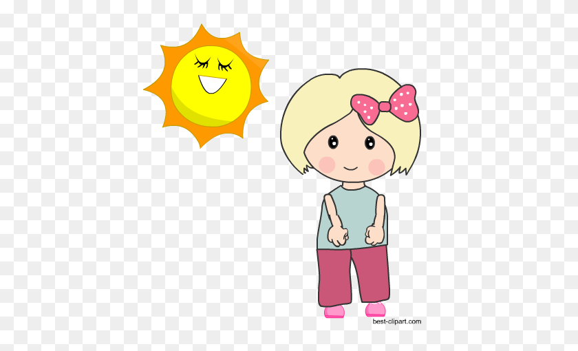 450x450 Free Sun Clip Art Images And Graphics - Cute Girl Clipart