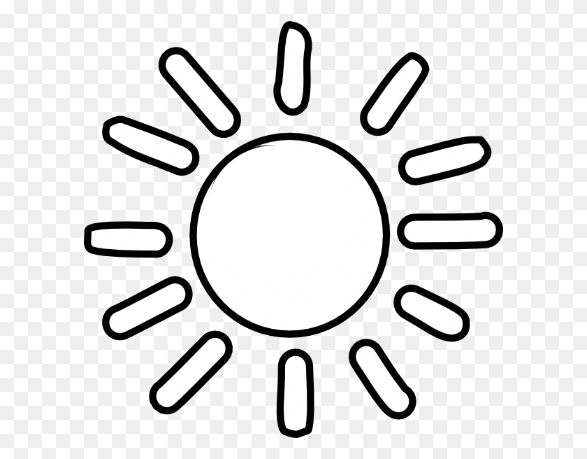 600x596 Free Sun Clipart Black And White - Ocean Clipart Black And White