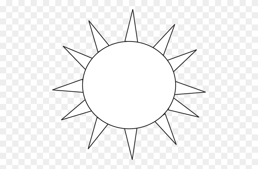 500x493 Бесплатный Клип-Арт Солнце, Черно-Белое - Sunshine Images Клипарт