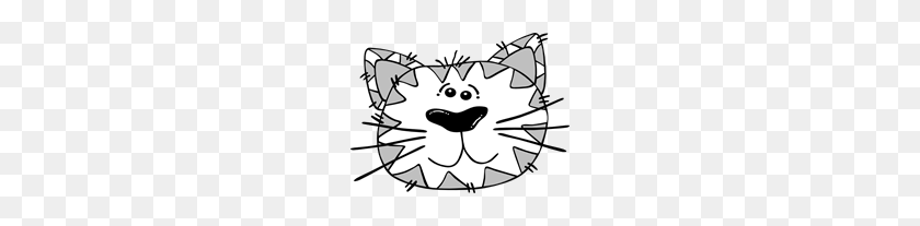 200x147 Free T Clipart Png, T Icons - Cat Face Clipart Black And White
