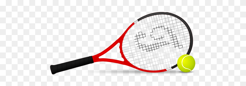 500x235 Теннисный Клипарт Бесплатные Картинки - Теннисная Ракетка Черно-Белый Клипарт