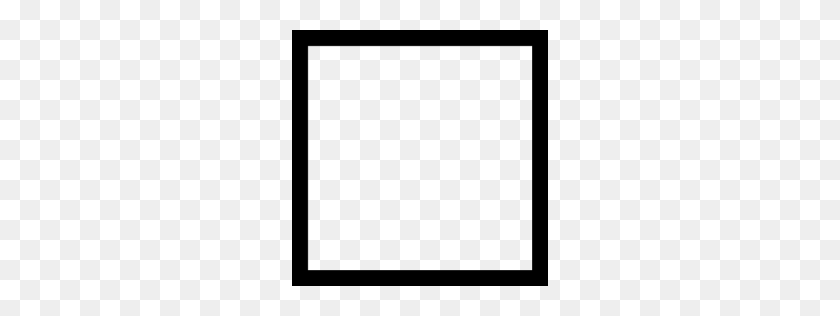 256x256 Free Tool, Shape, Square, Squaretool, Rectangle, Outline Icon - Rectangle Border PNG