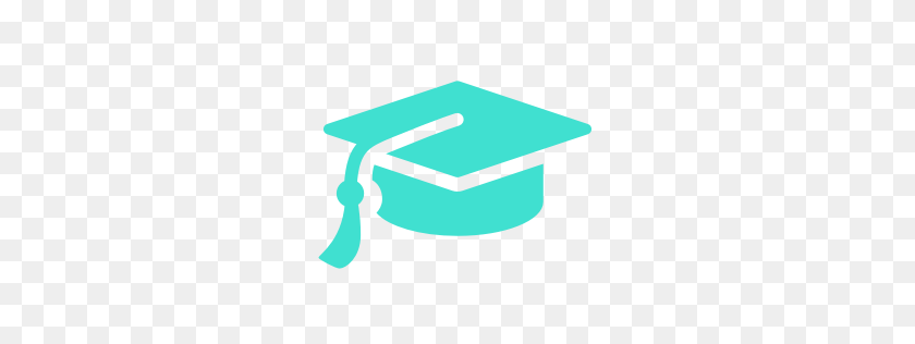 256x256 Free Turquoise Graduation Cap Icon - Graduation Cap Icon PNG