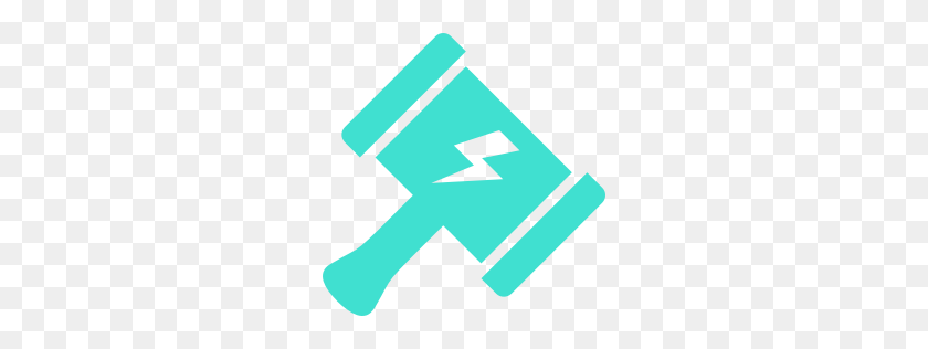 256x256 Free Turquoise Thor Hammer Icon - Thor Hammer PNG