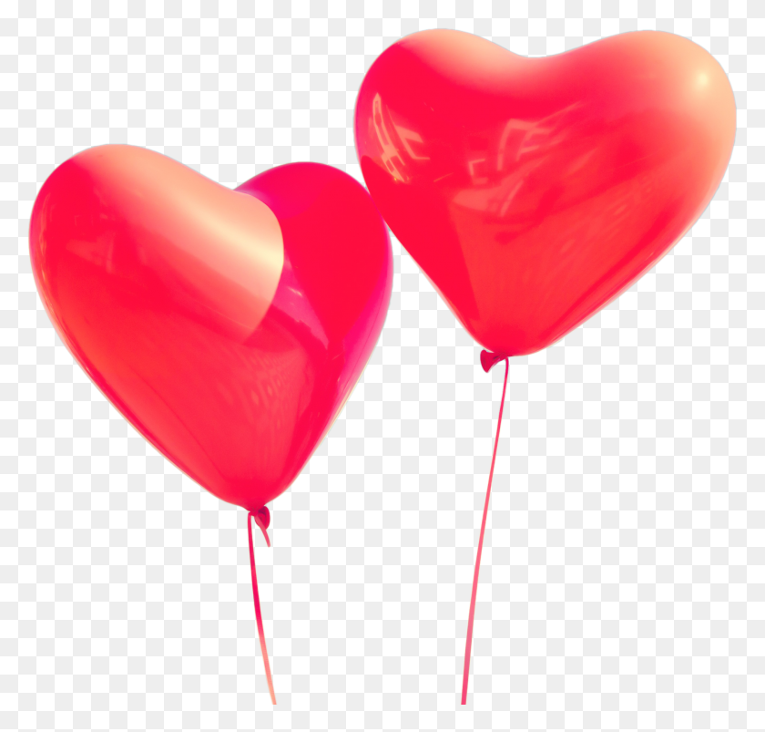 2032x1937 Free Two Heart Shaped Helium Balloons Png Image - Pink Balloons PNG