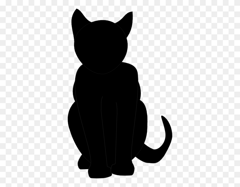 366x593 Бесплатный Векторный Клип-Арт Черная Кошка - Черный Кот На Хэллоуин Клипарт