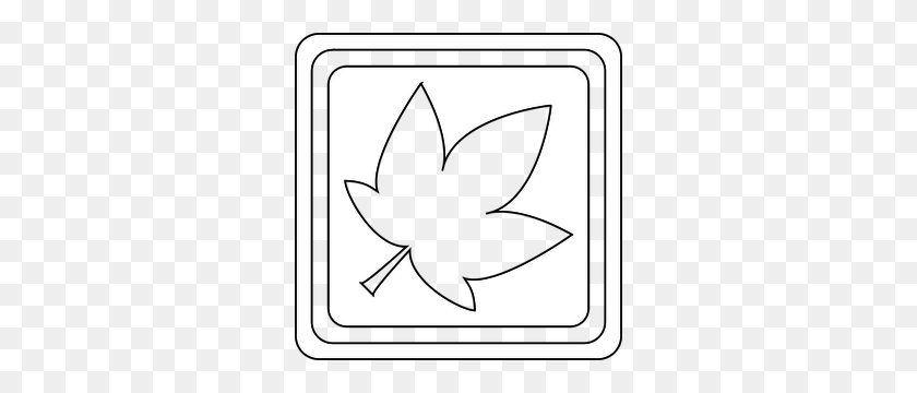 300x300 Бесплатные Векторные Канадский Кленовый Лист - Кленовый Лист Клипарт Черный И Белый