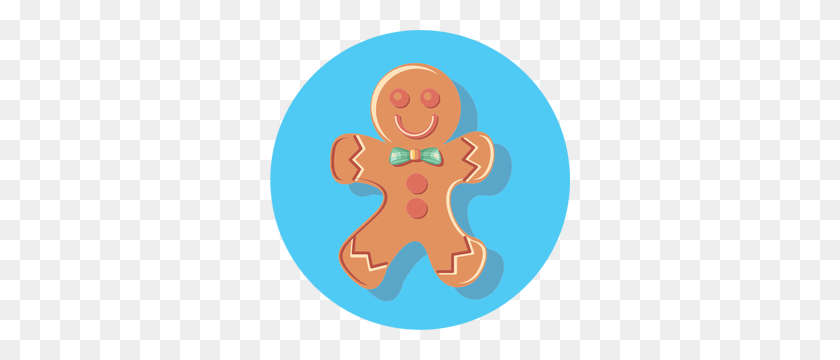 300x300 Free Vector Gingerbread Man - Gingerbread Man Clipart Free