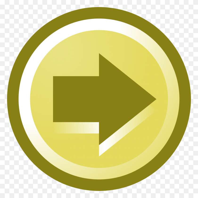 3200x3200 Free Vector Illustration Of A Right Arrow Icon - Gold Arrow PNG