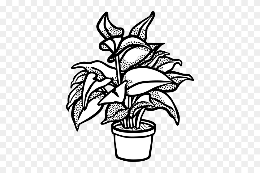 500x500 Бесплатные Векторные Растения Марихуаны - Папоротник Клипарт Черный И Белый