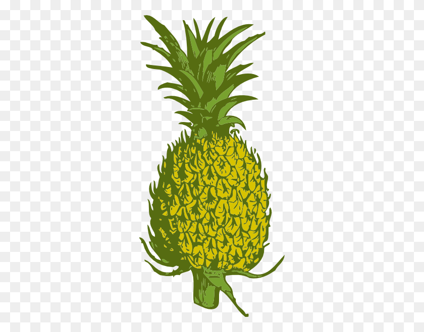 288x599 Free Vector Pineapple Clip Art - Plantation Clipart