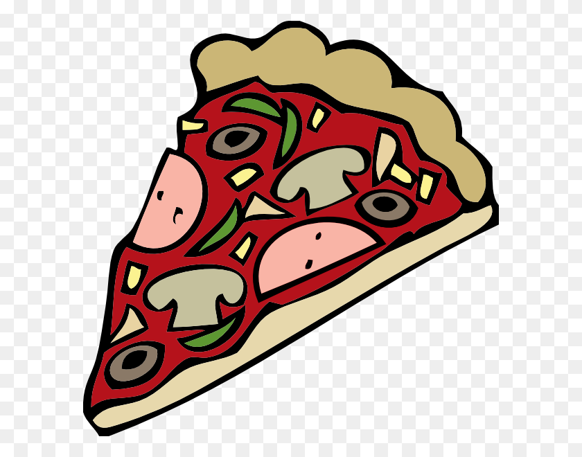 600x600 Free Vector Pizza Slice Clip Art Graphic Available For Free - Pasta Clipart