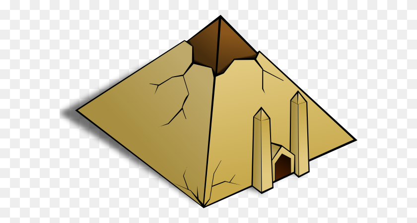 600x391 Free Vector Pyramid Clip Art - Yellow House Clipart
