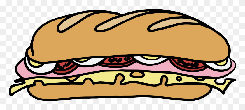 2401x986 Free Vector Sandwich One Clip Art - Sandwich Clipart Free
