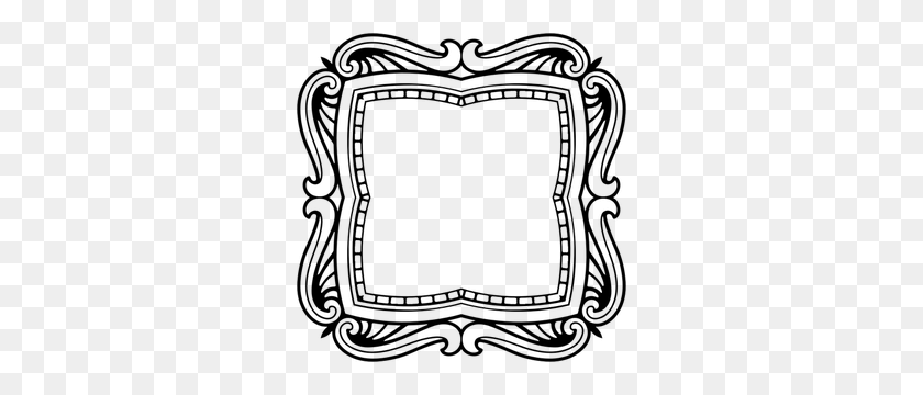 300x300 Free Vintage Scroll Border Clip Art - Scroll Clipart Black And White