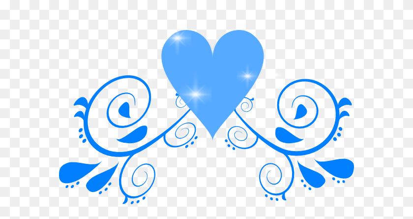 600x385 Free Wedding Flourish Clip Art Blue Blue Heart Swirl Clip Art - Wedding Scrollwork Clipart