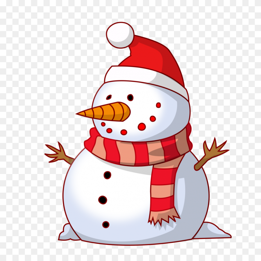 1024x1024 Free Western Clip Art Snowman Clipart - Snowman Clipart Black And White Free