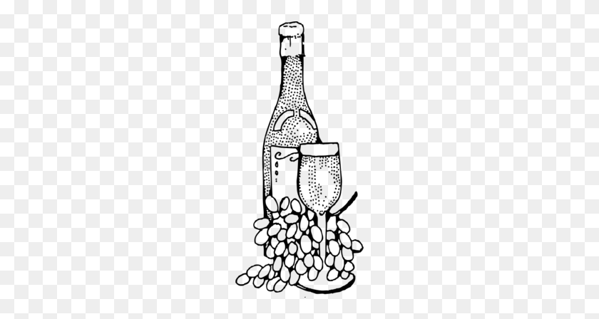 180x388 Бесплатный Клипарт И Векторная Графика - Бутылка Вина, Бокал И Виноград - Вино