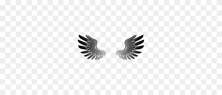 300x300 Free Wings Clipart Png, W Ngs Icons - Angel Wings Clipart Black And White