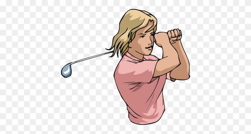 432x390 Free Women Golfer Vector Art Clip Art Image From Free Clip - Ladies Golf Clip Art