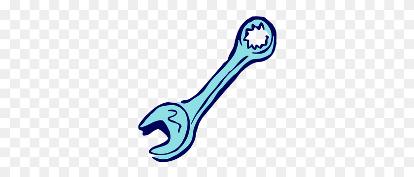 283x300 Free Wrench Vector Art - Crescent Wrench Clipart