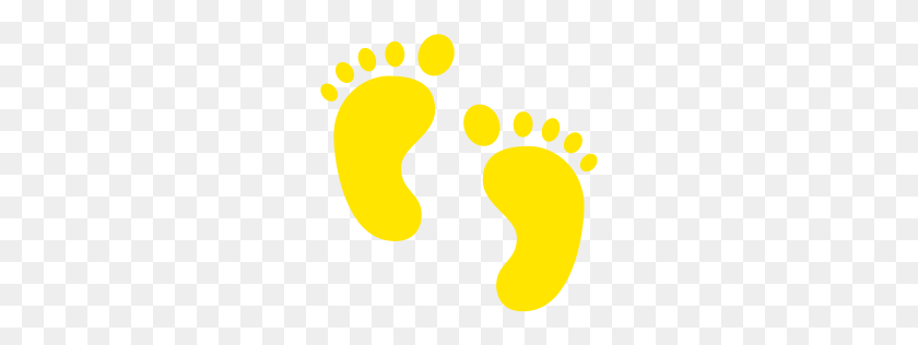 256x256 Free Yellow Baby Feet Icon - Baby Feet PNG