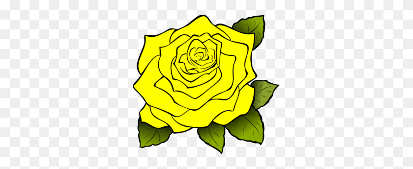 299x285 Free Yellow Rose Clipart - Rose Bud Clipart