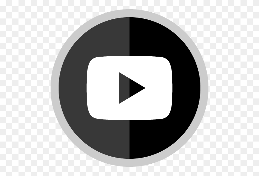 512x512 Free Youtube Play Button Silver Round Social Media Icon - Youtube Like Button PNG
