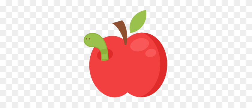 300x300 Freebie Of The Day! - Apple With Worm Clipart