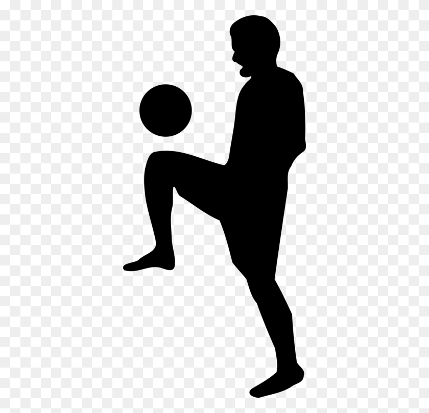 358x749 Freestyle Football Silhouette Dribbling - Soccer Dribbling Clipart