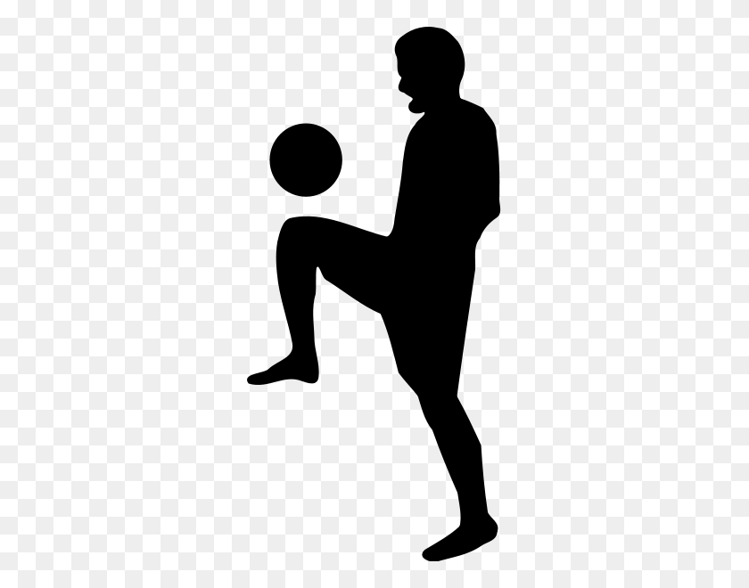 285x600 Freestyle Soccer Silhouette Clipart - Soccer Clipart