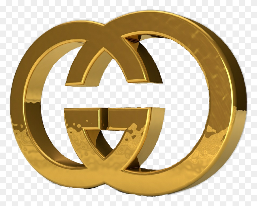 894x706 Freetoedit Guccigang Gucci Png Gold Logo Sticker Guccil - Gucci Logo PNG