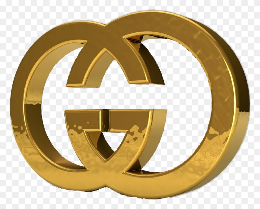 gold gucci sign