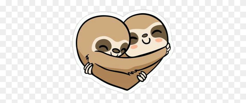 354x292 Freetoedit Hug Love Sloth Animal Procrastination Lazyne - Sloth Clipart
