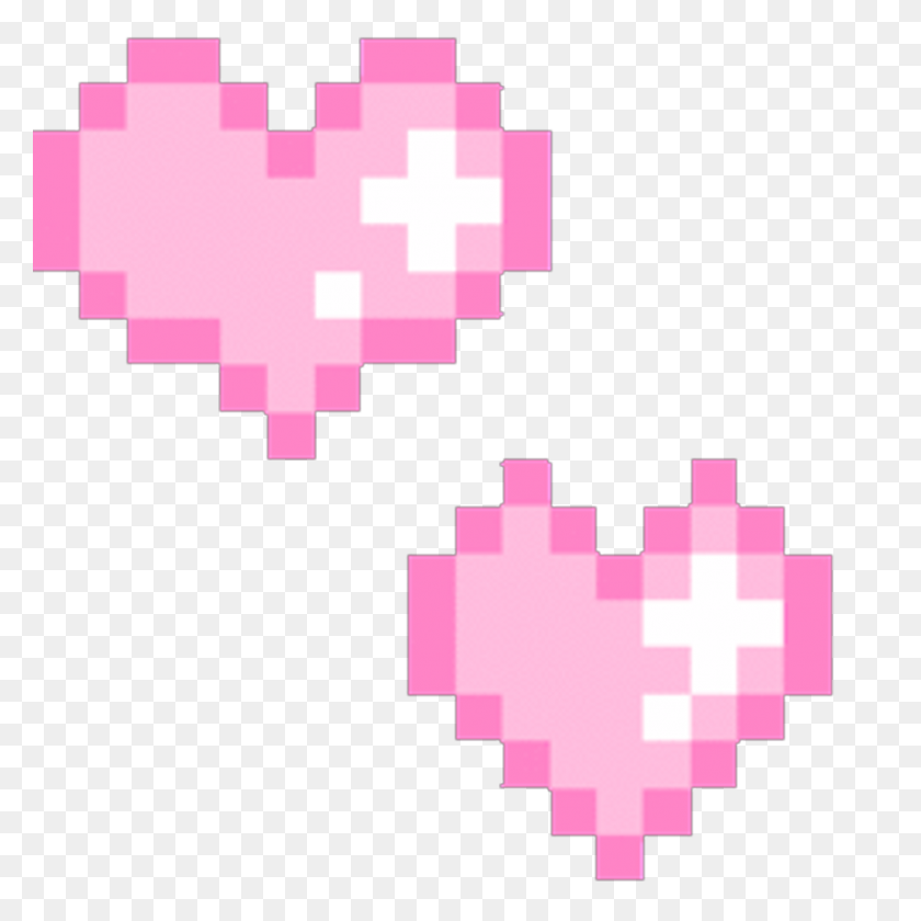 1024x1024 Freetoedit Pixel Heart Pink Pastel Cute Colorful Emotio - Pixel Heart PNG
