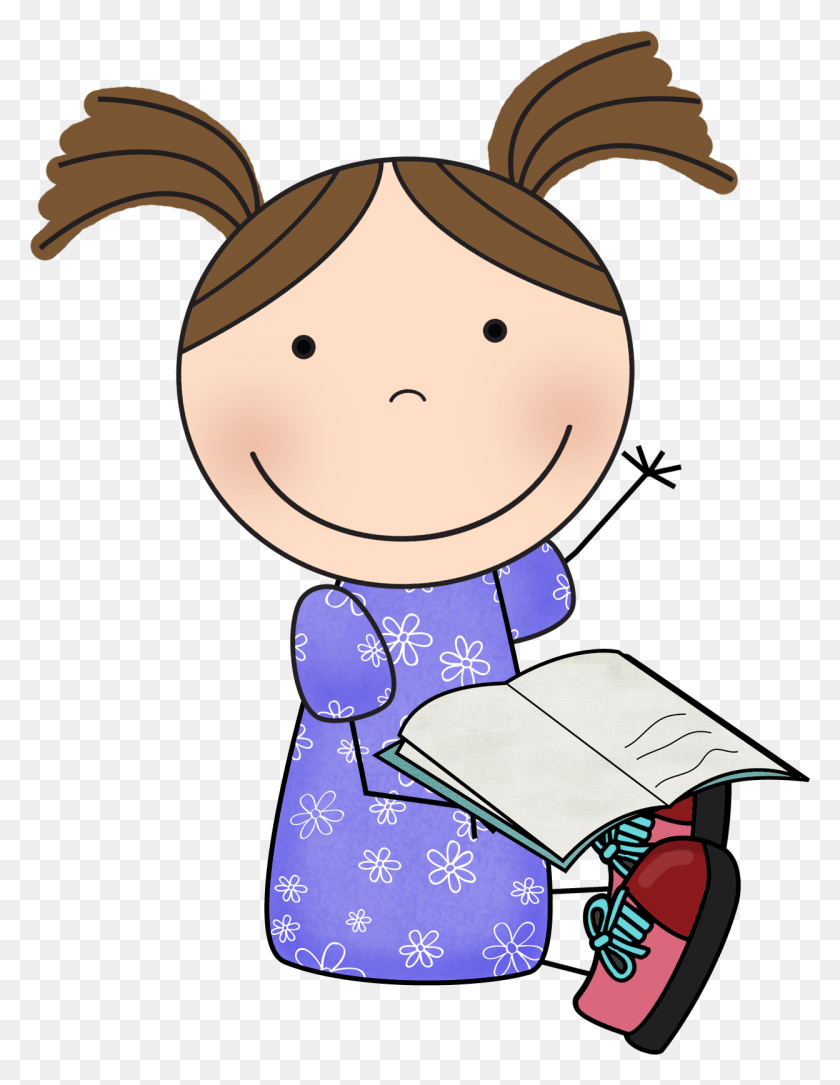 1248x1640 Freeuse Download Girl And Teacher Read - Girl Reading Book Clipart
