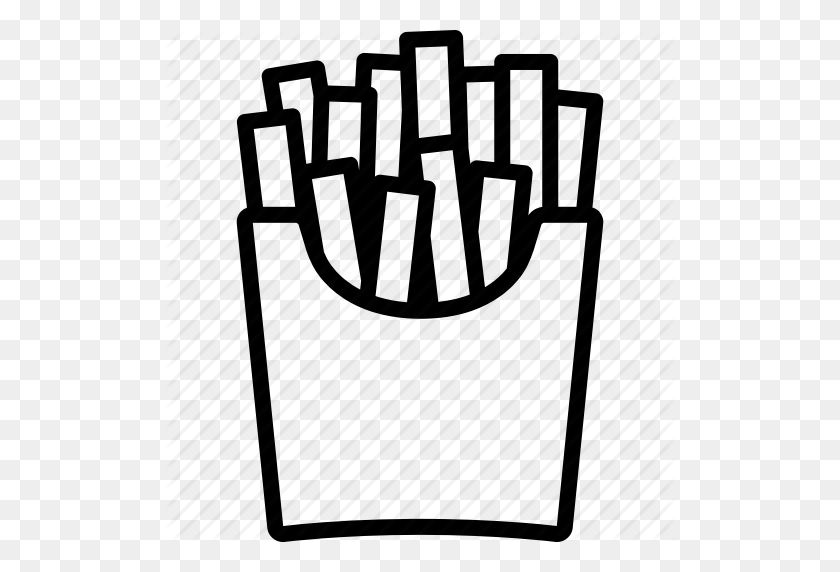 512x512 French Black And White Clip Art - French Fries Clipart Black And White