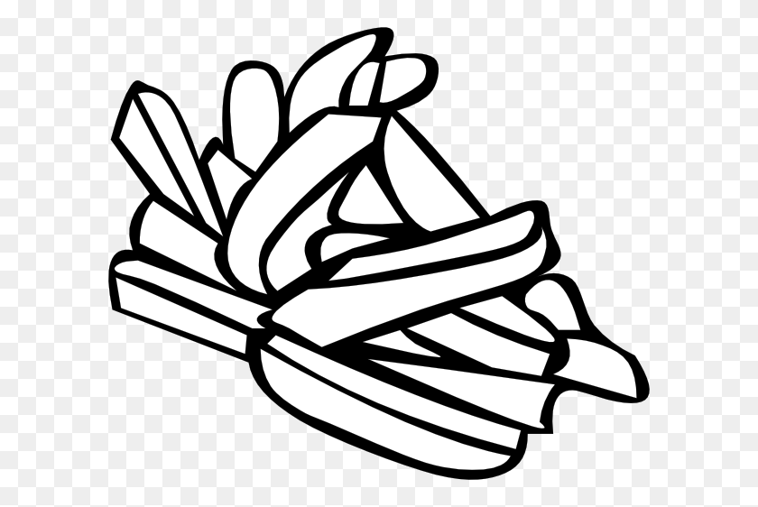 600x502 French Fries Clip Art - French Fries Clipart Black And White