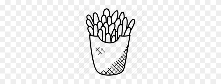 260x260 French Fries Clipart - Bake Sale Clipart Black And White