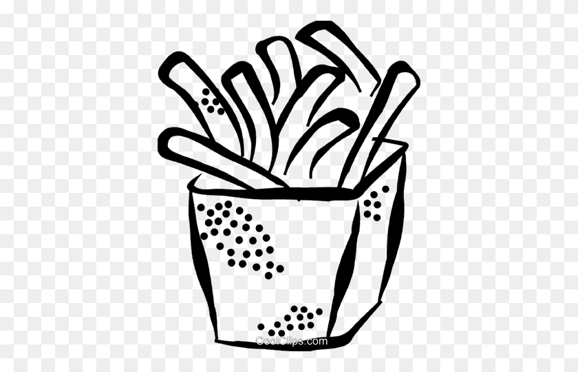 382x480 French Fries Royalty Free Vector Clip Art Illustration - French Fries Clipart Black And White