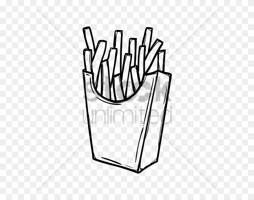 600x600 French Fries Vector Image - French Fries Clipart Black And White