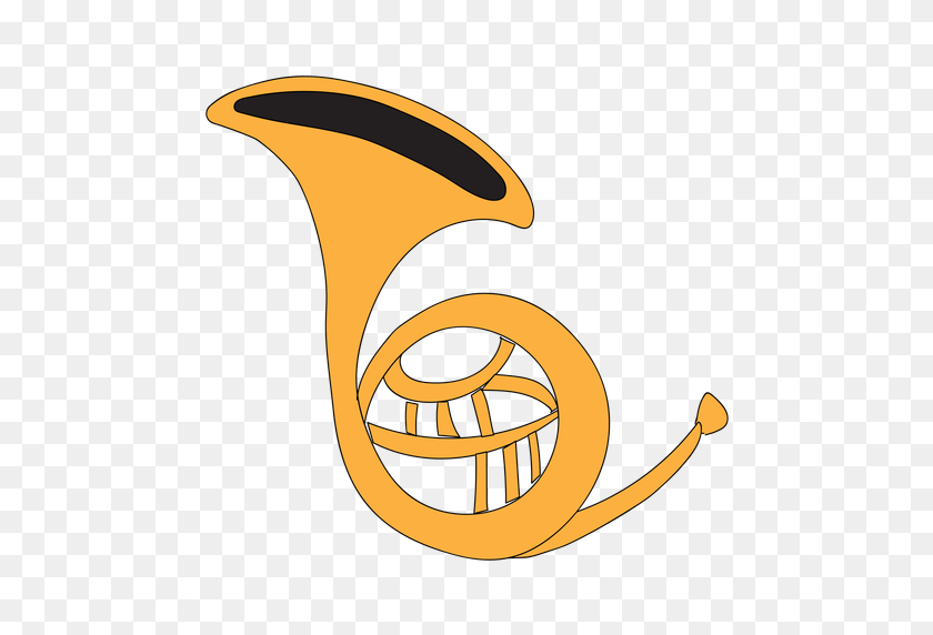 512x512 French Horn Musical Instrument Doodle - French Horn Clipart